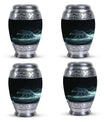 Celestial Wraith Wolf - Wolf Urn Large Memorial, Funeral Urn For Ashes