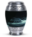 Celestial Wraith Wolf - Wolf Urn Large Memorial, Funeral Urn For Ashes