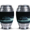 Celestial Wraith Wolf - Wolf Urn Large Memorial, Funeral Urn For Ashes