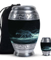 Celestial Wraith Wolf - Wolf Urn Large Memorial, Funeral Urn For Ashes
