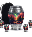 Deer Theme Large Urn With 4 Keepsake Urn