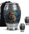 Tiger Theme Large Urn With 2 Keepsake Urn