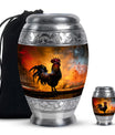 Chicken Theme Large Urn With 1 Keepsake Urn