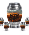 Elephant Family Theme Large Urn With 4 Keepsake Urn