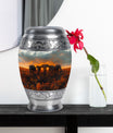 Elephant Family Theme Large Urn With 1 Keepsake Urn
