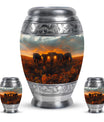 Elephant Family Theme Large Urn With 2 Keepsake Urn