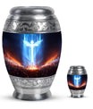 Cross Theme Large Urn With 1 Keepsake Urn