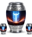 Cross Theme Large Urn With 2 Keepsake Urn