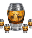 Deer Family Theme Large Urn With 4 Keepsake Urn