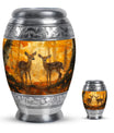 Deer Family Theme Large Urn With 1 Keepsake Urn