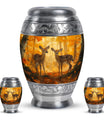 Deer Family Theme Large Urn With 2 Keepsake Urn