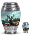 Deer Theme Large Urn With 1 Keepsake Urn