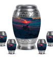 Motorcycle Theme Large Urn With 4 Keepsake Urn