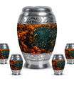 Peacock Theme Large Urn With 4 Keepsake Urn