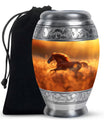 Runing Horse Theme Large Urn 10 Inch