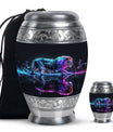 Lion Theme Large Urn With 1 Keepsake Urn