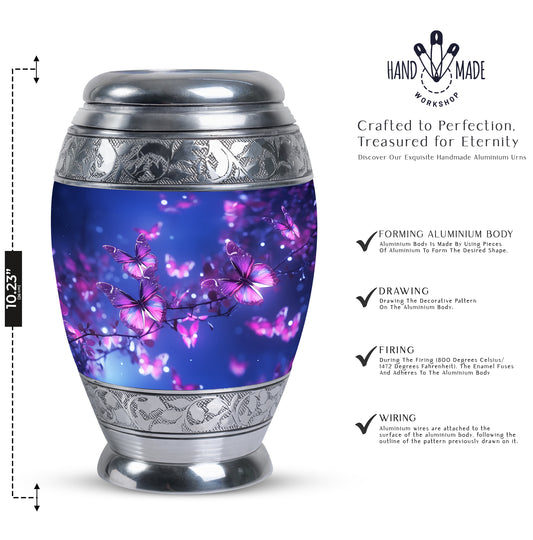 Purple Butterfly Cremation Urns Size 10inch