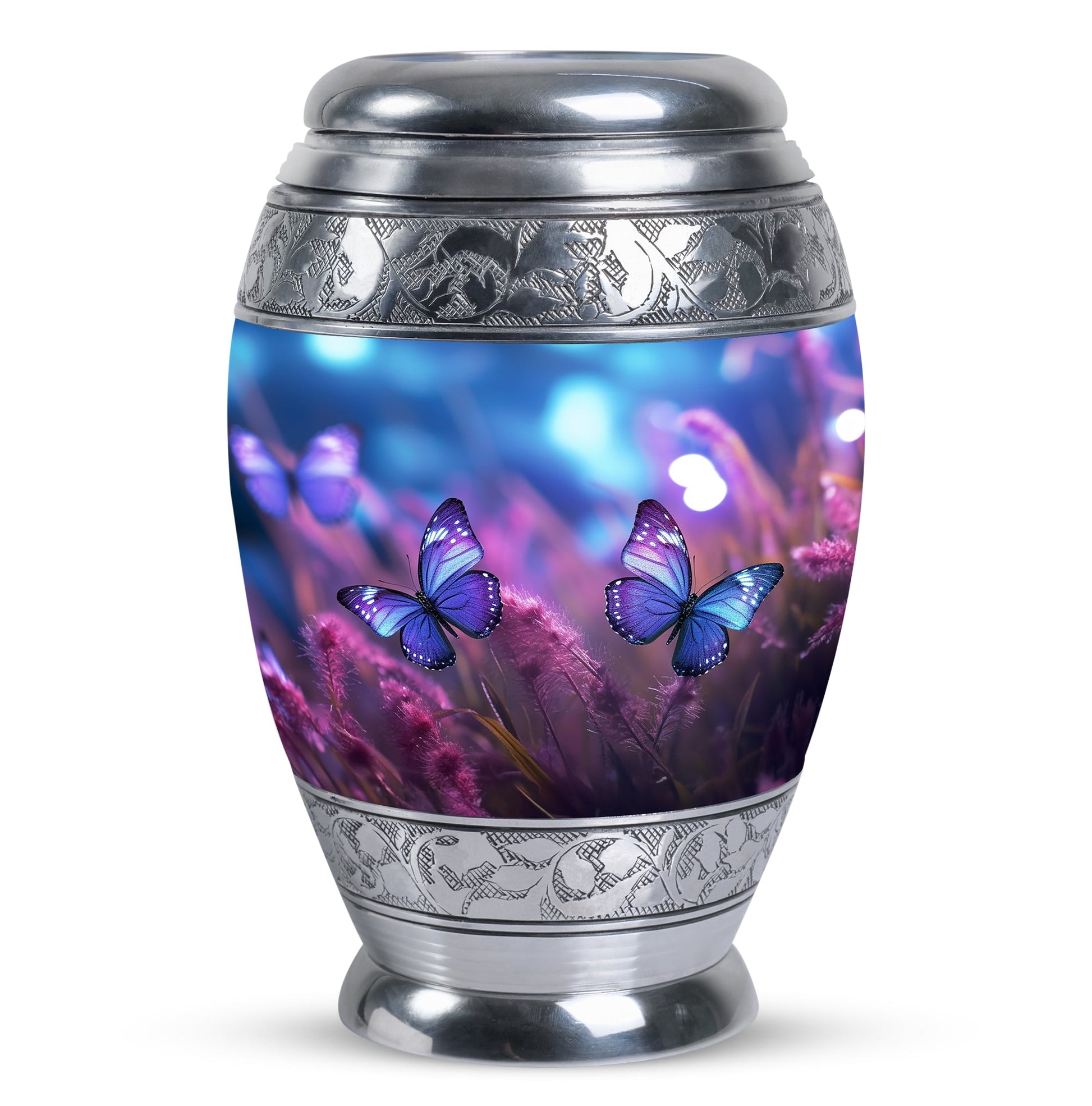 Butterfly On Purple Meadow Urns For Ashes For Adults Size 10inch