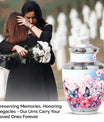 Decorative Blue Butterfly Urn, designed as a tasteful funeral ashes container