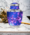 Blue butterfly urn in pink, large cremation burial urn for adult ashes, ideal for remembering loved ones