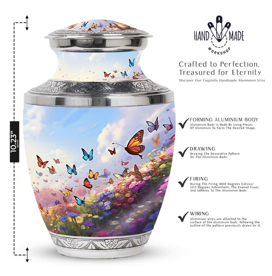 Fantasy Butterfly Urn for Human Ashes, Large Classic Urn.