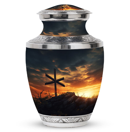 Personalizable Classic Jesus on the cross Memorial Urn