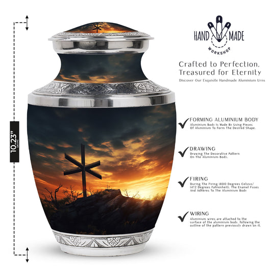 Personalizable Classic Jesus on the cross Memorial Urn