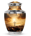 Christ Cross Urns for Ashes in aluminium.