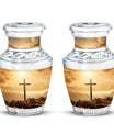 Christ Cross Urns for Ashes in aluminium.