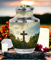 Urn for Cremation, Jesus Christ Cross shaped memorial urn.