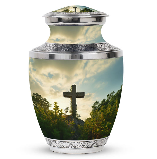 Urn for Cremation, Jesus Christ Cross shaped memorial urn.