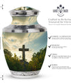 Urn for Cremation, Jesus Christ Cross shaped memorial urn.