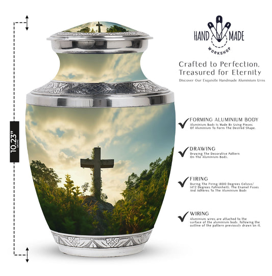 Urn for Cremation, Jesus Christ Cross shaped memorial urn.