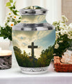 Urn for Cremation, Jesus Christ Cross shaped memorial urn.