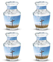 Classic 3-inch Jesus Christ Cross cremation urn.