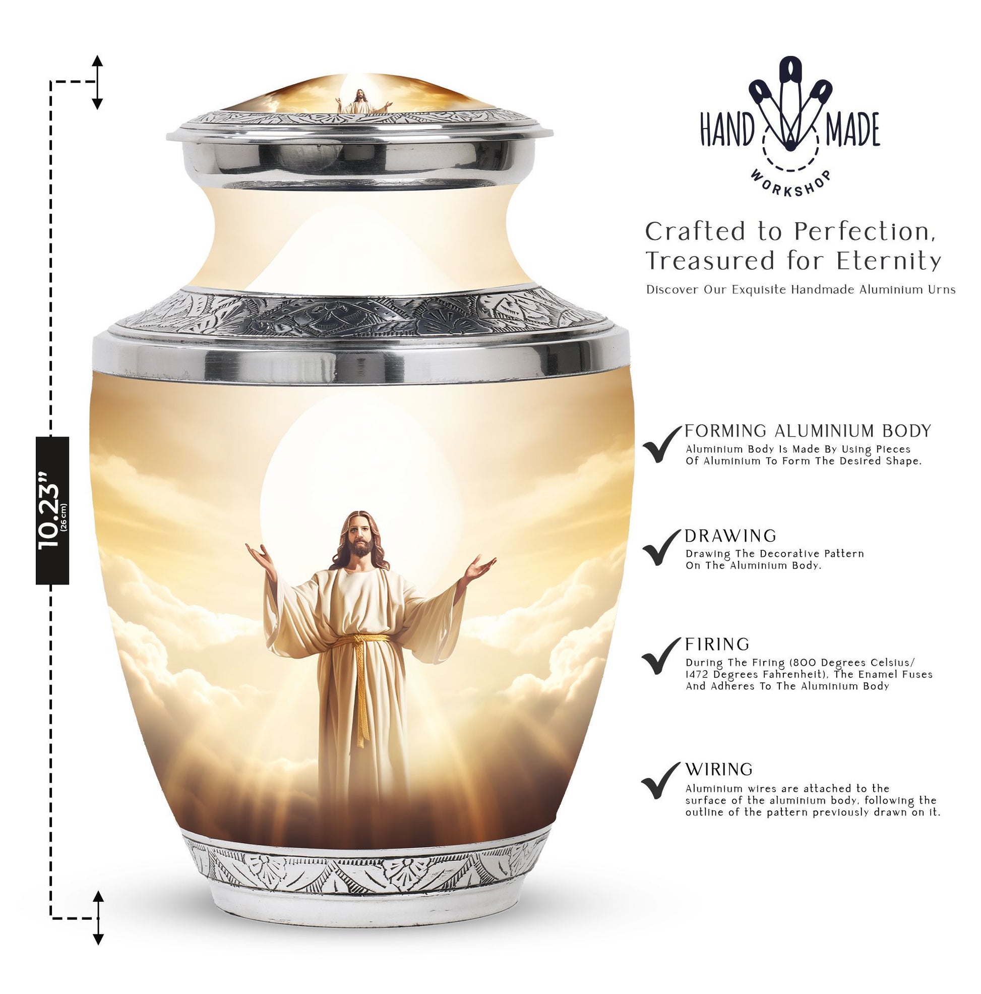 Large Classic Jesus Cross Memorial Urn.