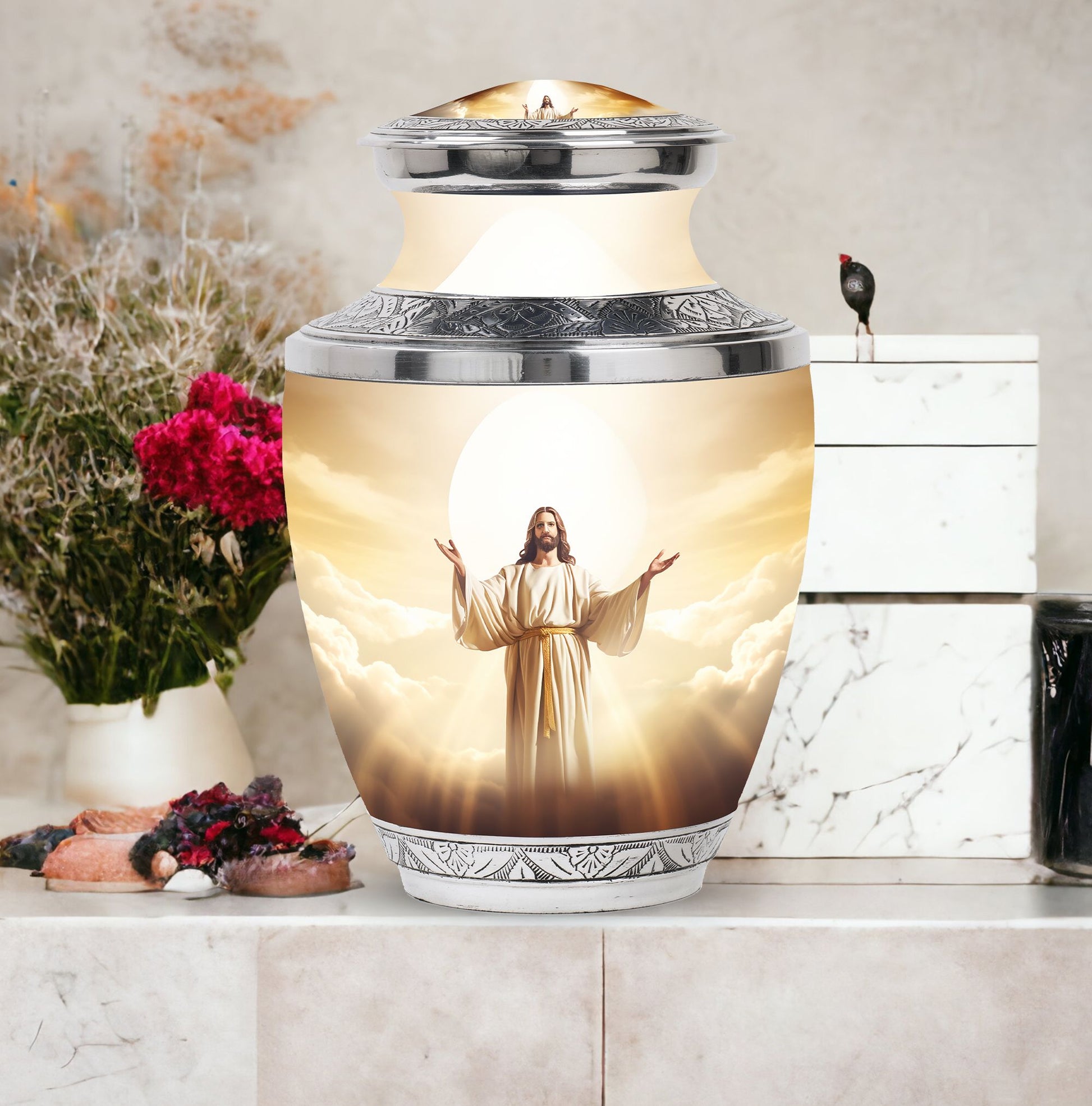 Large Classic Jesus Cross Memorial Urn.