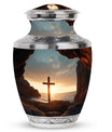 Large Ocean Jesus Cross Urn for Human Ashes.