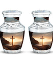 Large Ocean Jesus Cross Urn for Human Ashes.