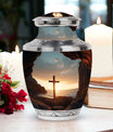 Large Ocean Jesus Cross Urn for Human Ashes.