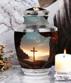 Large Ocean Jesus Cross Urn for Human Ashes.