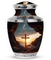 Classic 10-inch Ocean Jesus Cross Cremation Urn.