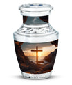 Classic 10-inch Ocean Jesus Cross Cremation Urn.