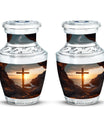 Classic 10-inch Ocean Jesus Cross Cremation Urn.