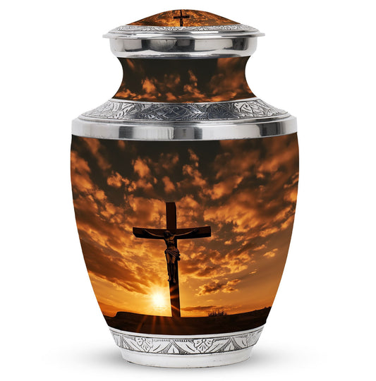 3-inch Jesus Christ cross cremation urn in classic design