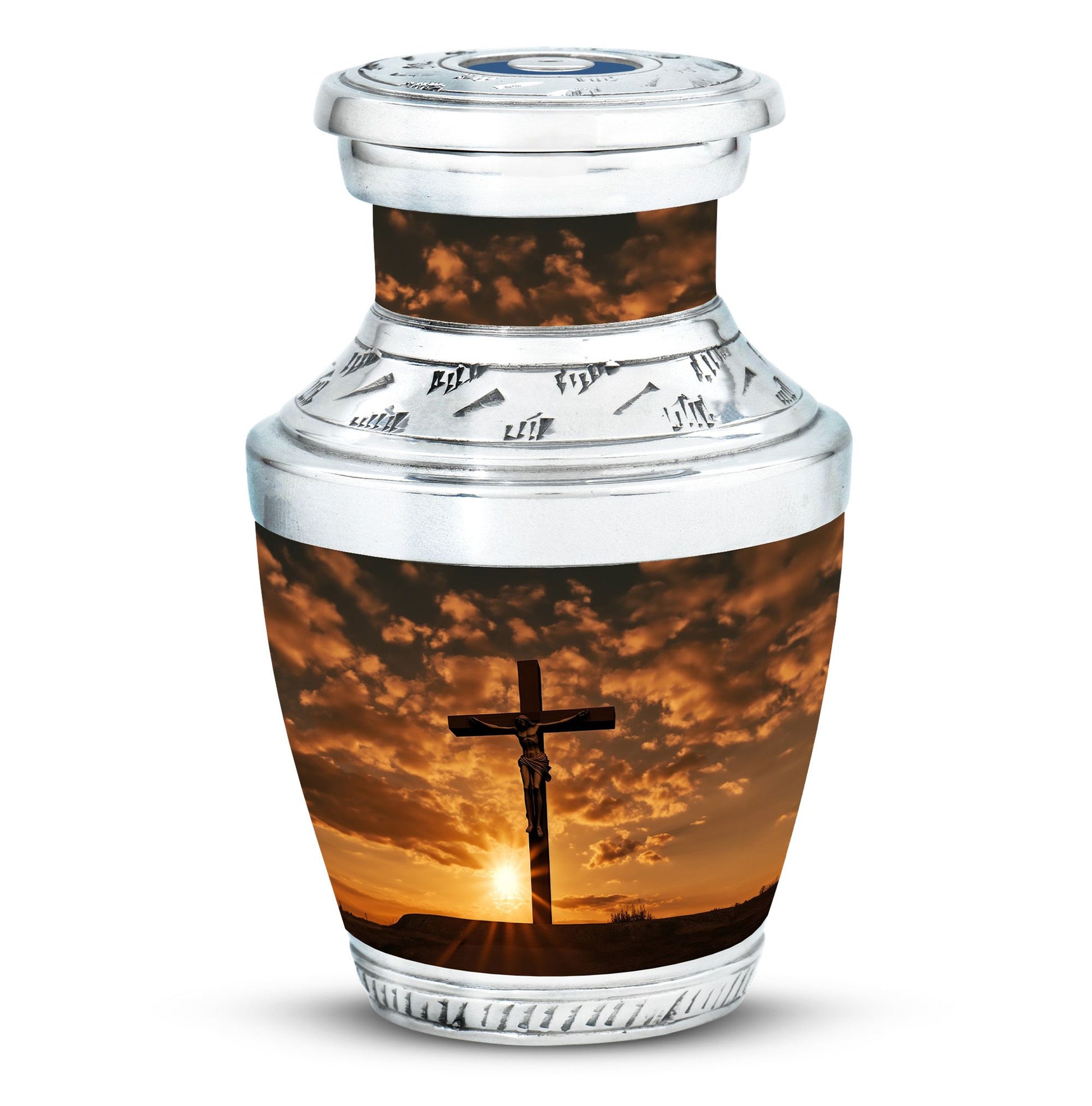 3-inch Jesus Christ cross cremation urn in classic design