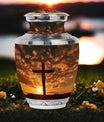 3-inch Jesus Christ cross cremation urn in classic design