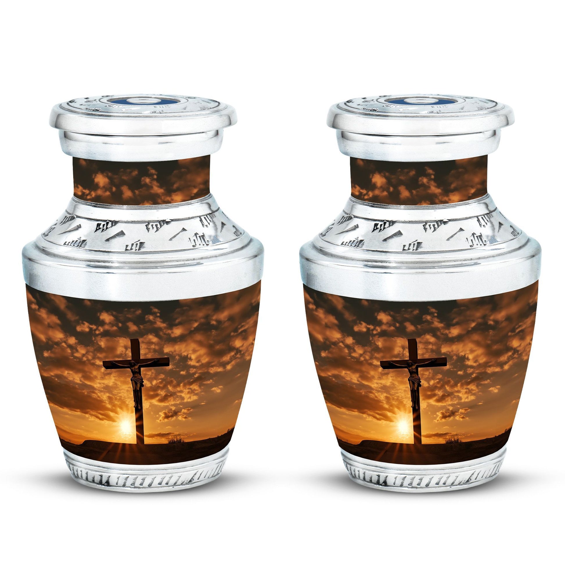 3-inch Jesus Christ cross cremation urn in classic design