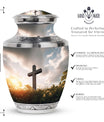 Classic 3-inch Jesus Christ Cross Cremation Urn.