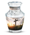 Classic 3-inch Jesus Christ Cross Cremation Urn.